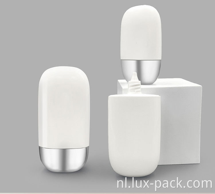 Aluminium squeeze zonnebrandsprayfles plastic vierkante vorm voor verpakkingsfles
